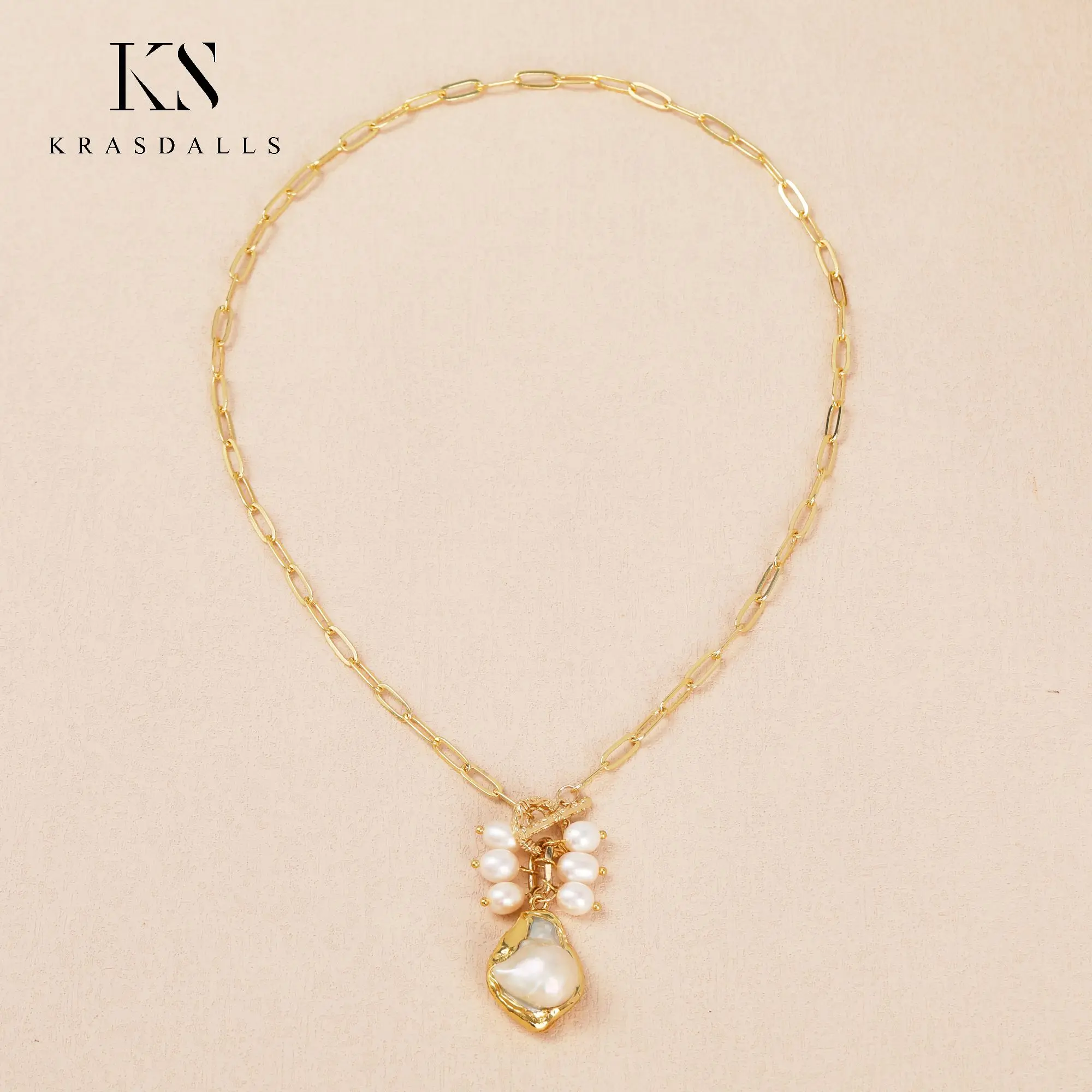 White Keshi Pearl Pendant Gold Filled Chain Necklace Minimalist Jewelry Women Gift Dropshipping