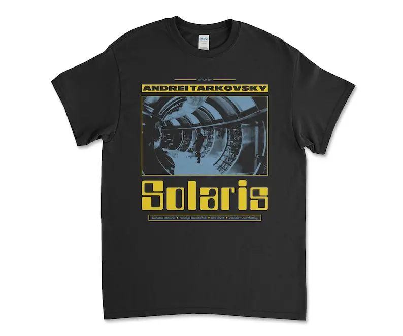 Solaris Andrei Tarkovsky SciFi Black Russian Film TShirt Tee