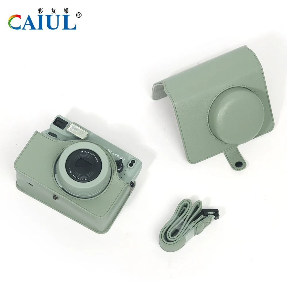 Caitransistors-Étui de protection pour appareil photo instantané Fujifilm Instax 400, sac en PU avec sangles réglables