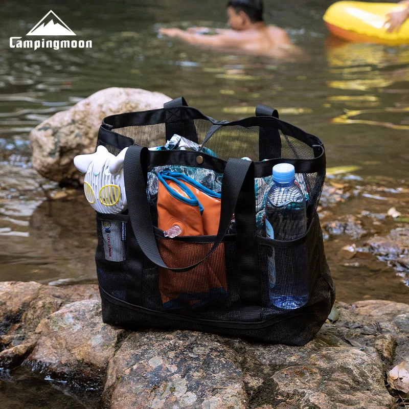 

Сумка-сетка CAMPINGMOON B-188 для водного инвентаря, сумка для хранения снаряжения для плавания на открытом воздухе, портативная сумка через плечо для кемпинга большой вместимости