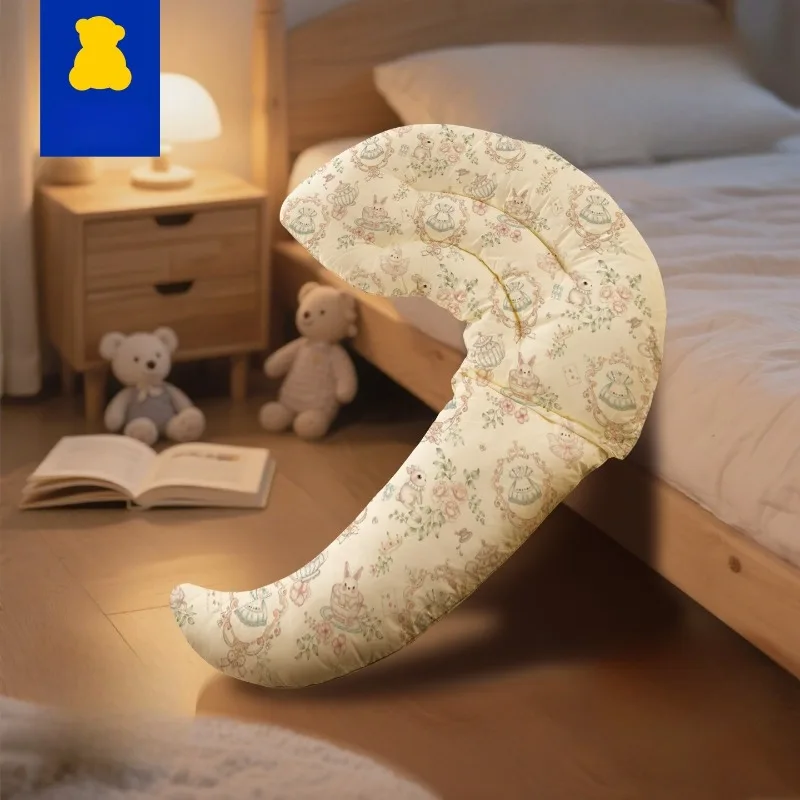 子供用枕-月型-ソフトな抱き枕、100-オーガニックコットン枕カバー、洗える通気性のあるベビーベッド用幼児用枕