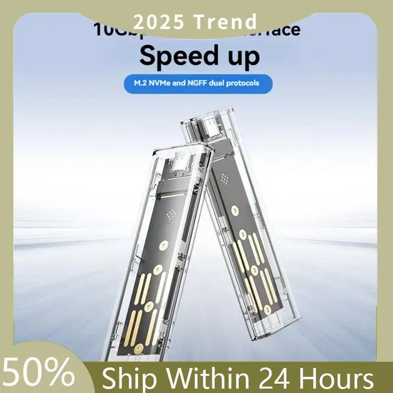 

A35F New M2 SSD Case M.2 Nvme+NGFF Dual Protocol SSD Enclosure USB 3.2 Gen2 10Gbps Transparent External Drive Case For PC C
