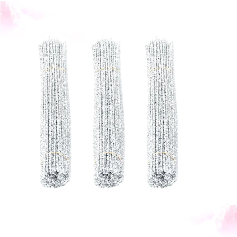 

300Pcs DIY Silver Glitter Twisted Bars Bendable Rods Creative Craft Sticks for Kids Christmas Decor Twisted Stick