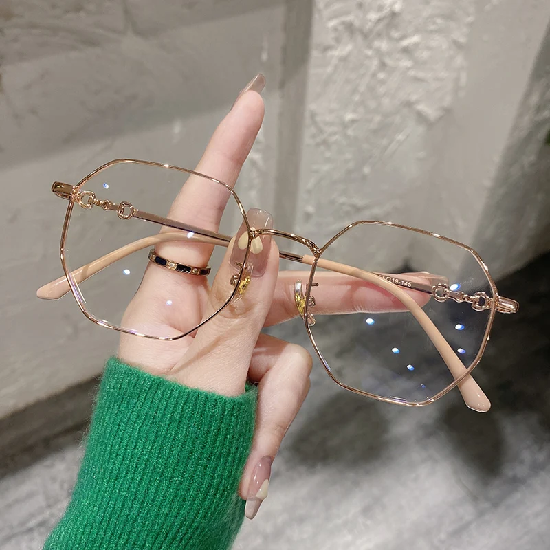 Classic Blue Light Blocking Women Glasses Frame Fashion Metal Spring Hinge Eyewear Optical Prescription Eyeglasses Frames