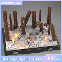 Duel on Starkiller Base Display Model MOC Building Blocks DIY Assemble Bricks Educational Creative Collection Toys Gifts 647PCS