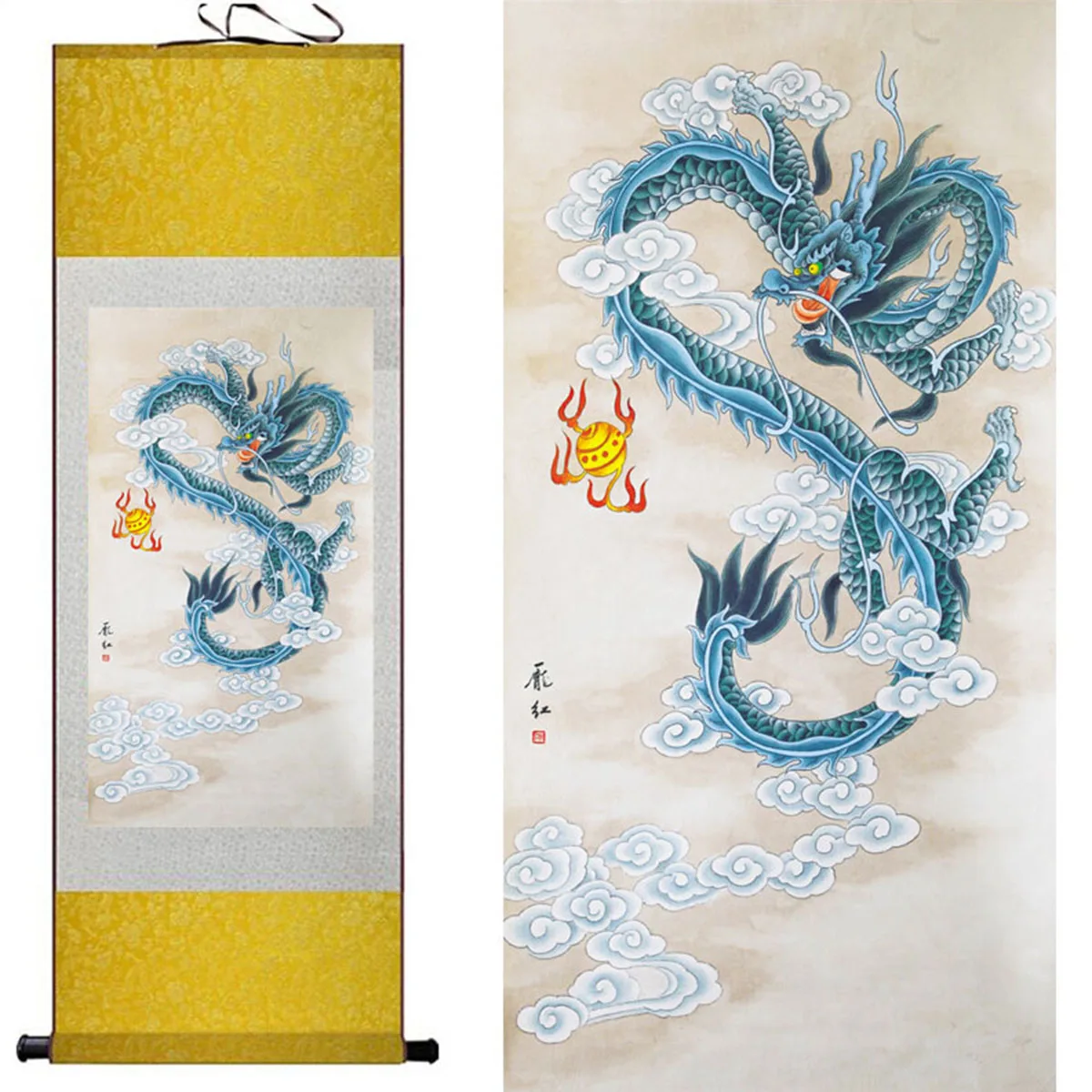 Dragon painting   Home Office Decoration Chinese scroll painting dragon painting China dragon