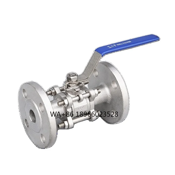 3pc Flanged Ball Valve ANSI DIN 2 Way DN15 1000WOG 304 Stainless Steel 3 Pieces  Flanged Ball Valve