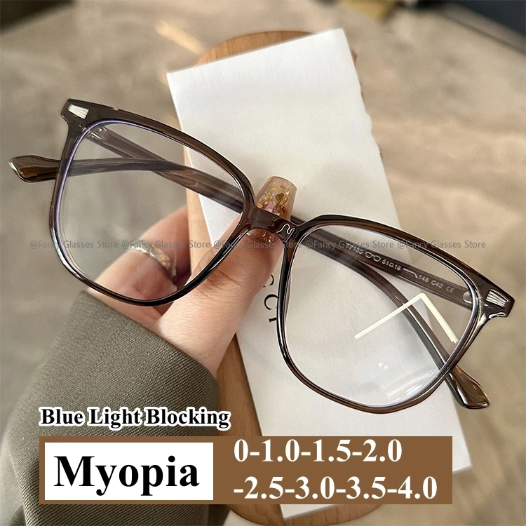 

Fashionable Finished Myopia Glasses for Women Men Vintage Popular Anti-fatigue Myopic Eyewear Blue Ray Minus Diopter Eyeglasses