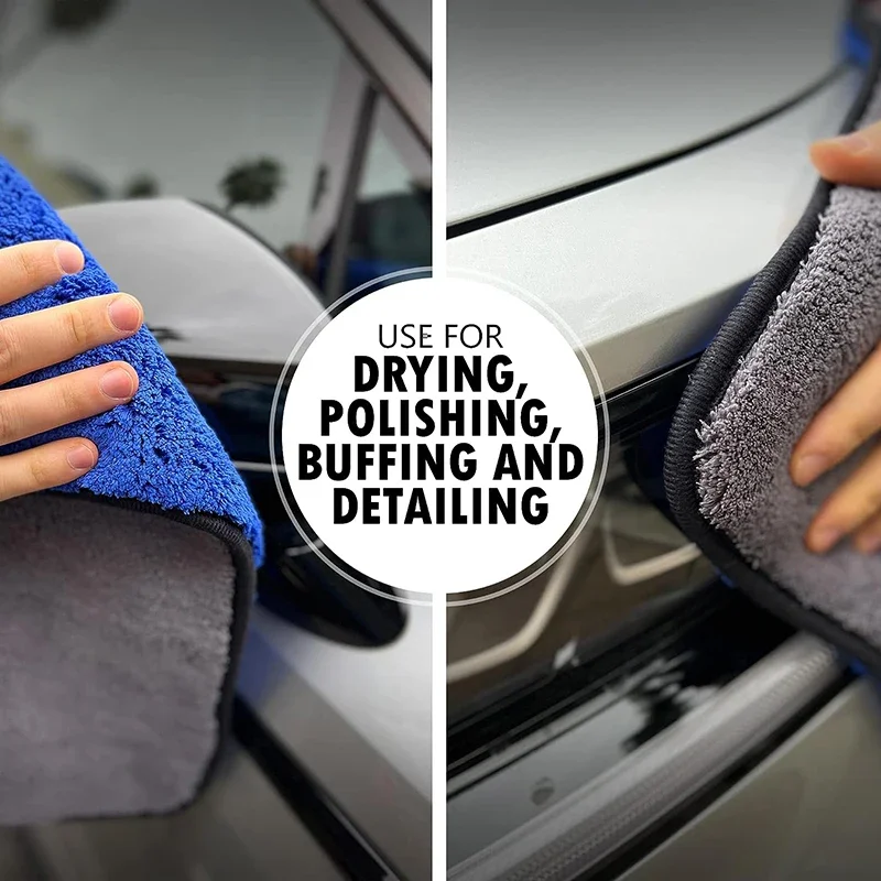 Professional Microfiber Towels for Cars Wash Drying 800 GSM Thick Plush Cleaning Cloth Auto Detailing Absorbent Car Drying Towel