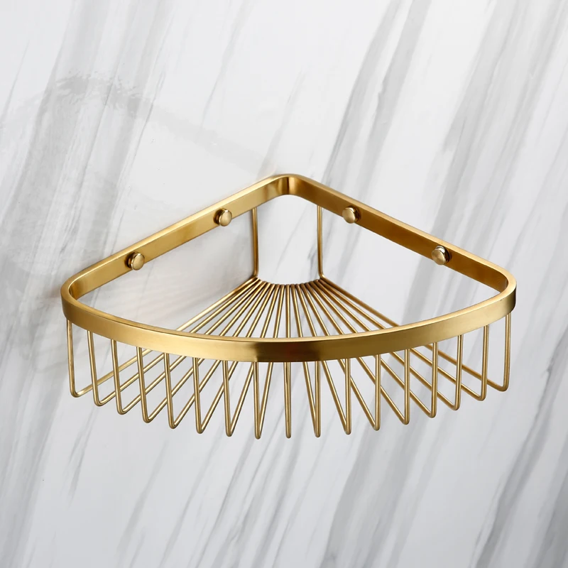 Germany Durad lass gold single-layer hooked triangular basket basket net basket premium bathroom pendant Nordic gold
