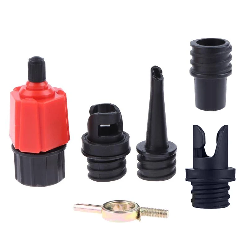 Inflatable SUP Pump Valve Adapter Set Standard: Air Valve With 4 Nozzles Converter Kayaking Surfboard