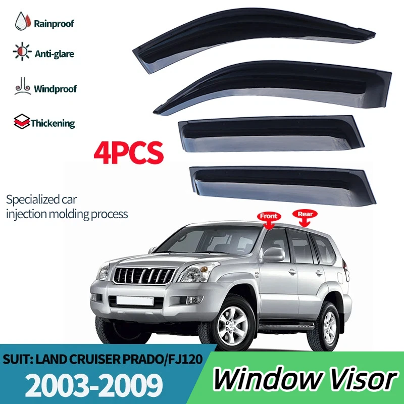 

FOR 2003-2009 TOYOTA PRADO Window Visor,Side Window Deflector Weathershield Sun Rain Guard