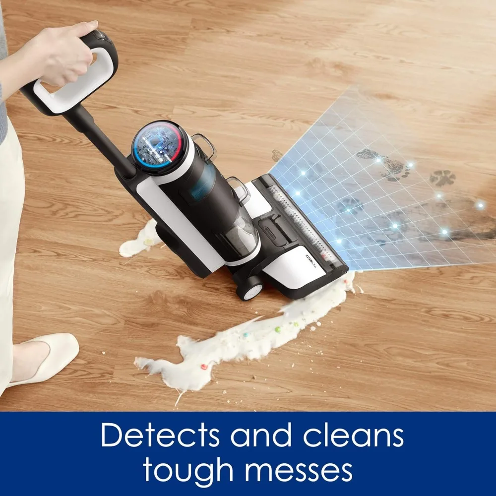 Cordless Hardwood Floors Cleaner, Lightweight Wet Dry Vacuum Cleaners for Multi-Surface Cleaning with Smart Control System