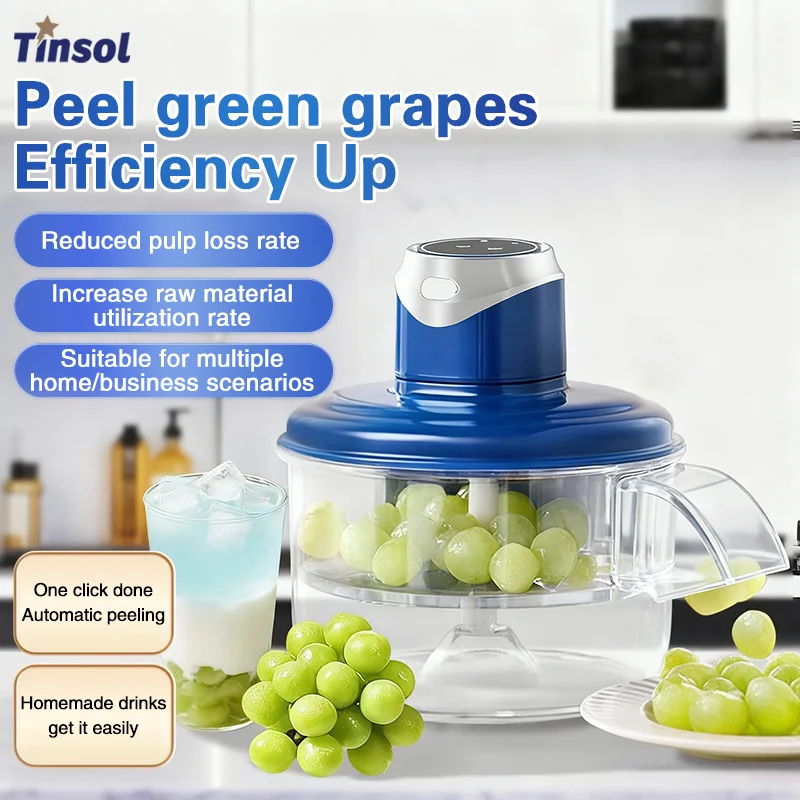 

TINSOL Полностью автоматическая овощечистка для винограда, бытовая электрическая овощечистка для фруктов, машина для очистки фруктов и овощей, инструмент для обработки фруктов