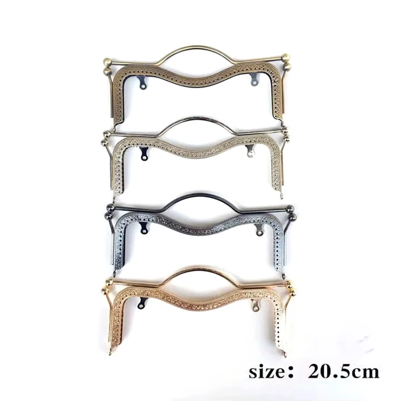 20.5cm 27cm metal bolsa quadro alça beijo fecho bloqueio para mulheres bolsa de embreagem ferragem antigo bronze saco acessórios