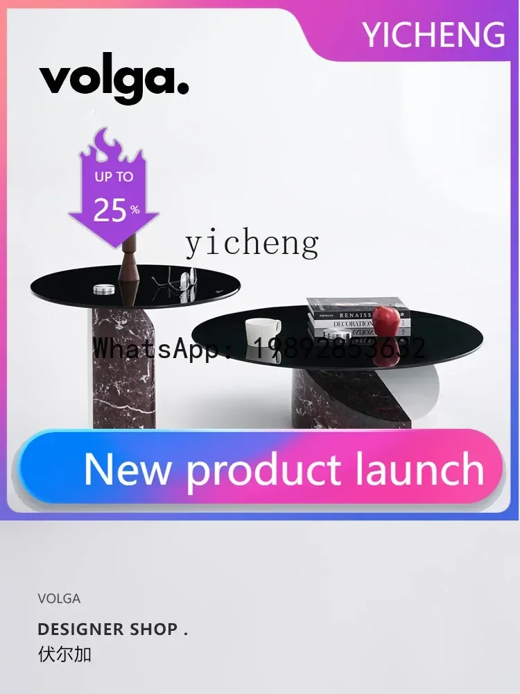 

Minimalist Natural Marble Tea Table Design Home High and Low Tea Table Combination