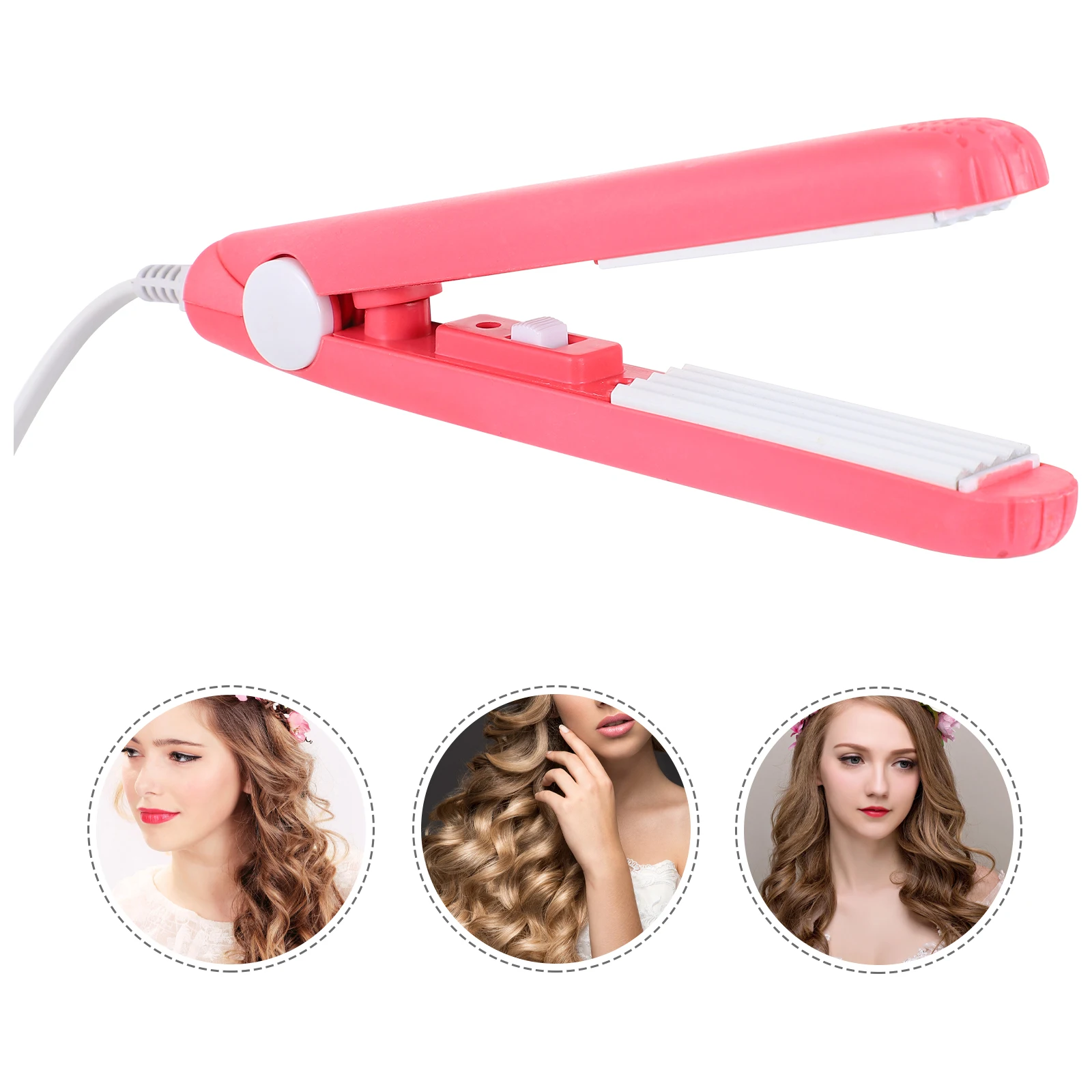 

Portable Hair Straightener Curler PVC Alloy Travel Size Straightening Tool Sleek Smooth Look Comfortable Grip