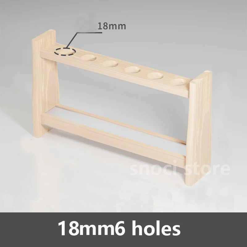 Wooden Test Tube Rack 6/12 Holes Holder Support Burette Stand Laboratory Test tube Stand Shelf Lab School Supplies, 1pcs