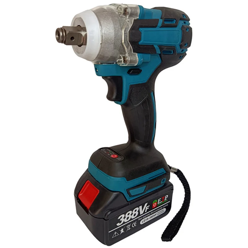 18V 2 In 1 Brushless Cordless Electric Impact Wrench 1/2Inch Power Tools 15000Amh Li Battery LED light Adapt To Makita Battery