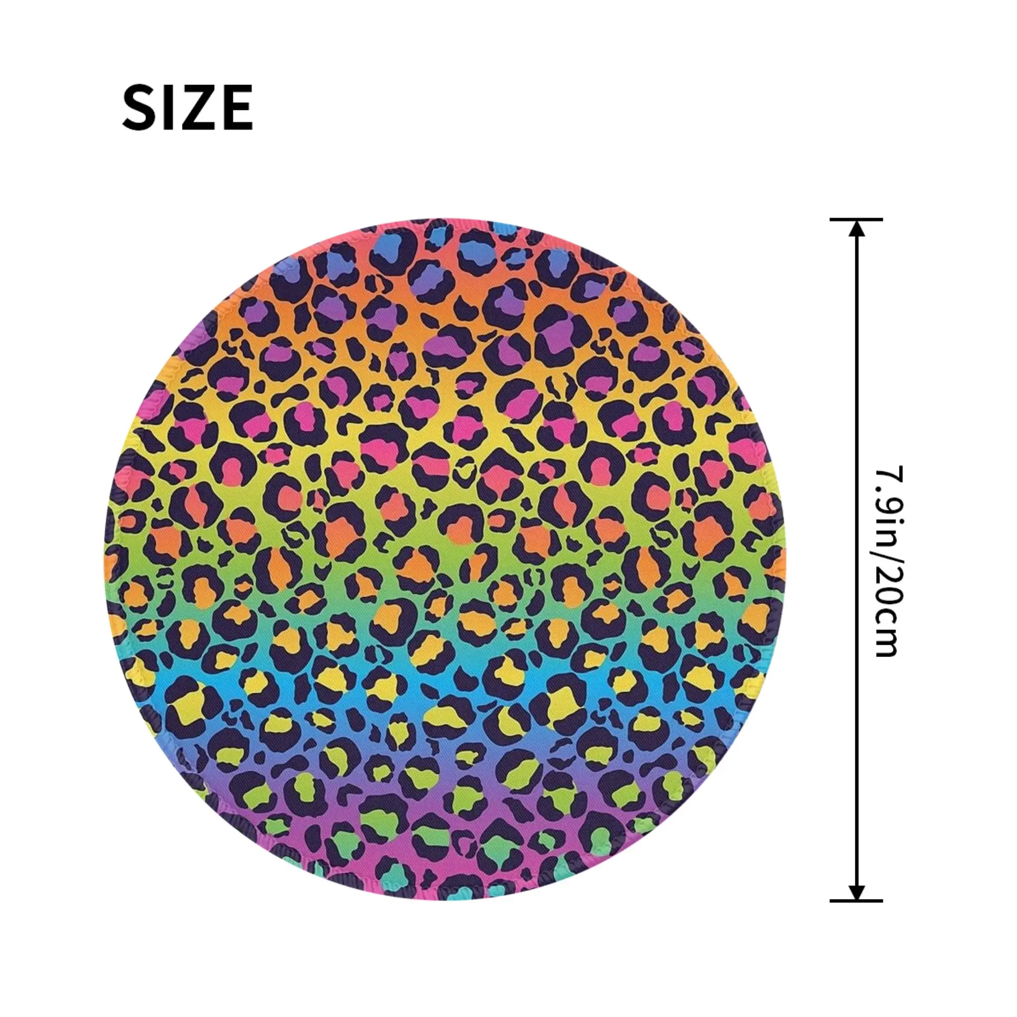 Bright Rainbow Ombre Gradient Leopard Mouse Pad Computer Keyboard Mouse Mat Gamer Laptop Desk Mat Office Accessories Table Mats