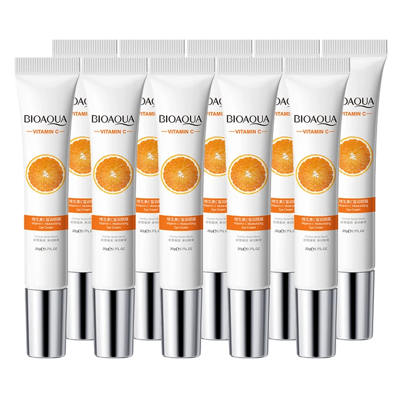 10pcs BIOAQUA Vitamin C Eye Cream Anti Dark Circles Moisturizing Eyes Contour Firming Beauty Eyes Skin Care Cosmetics