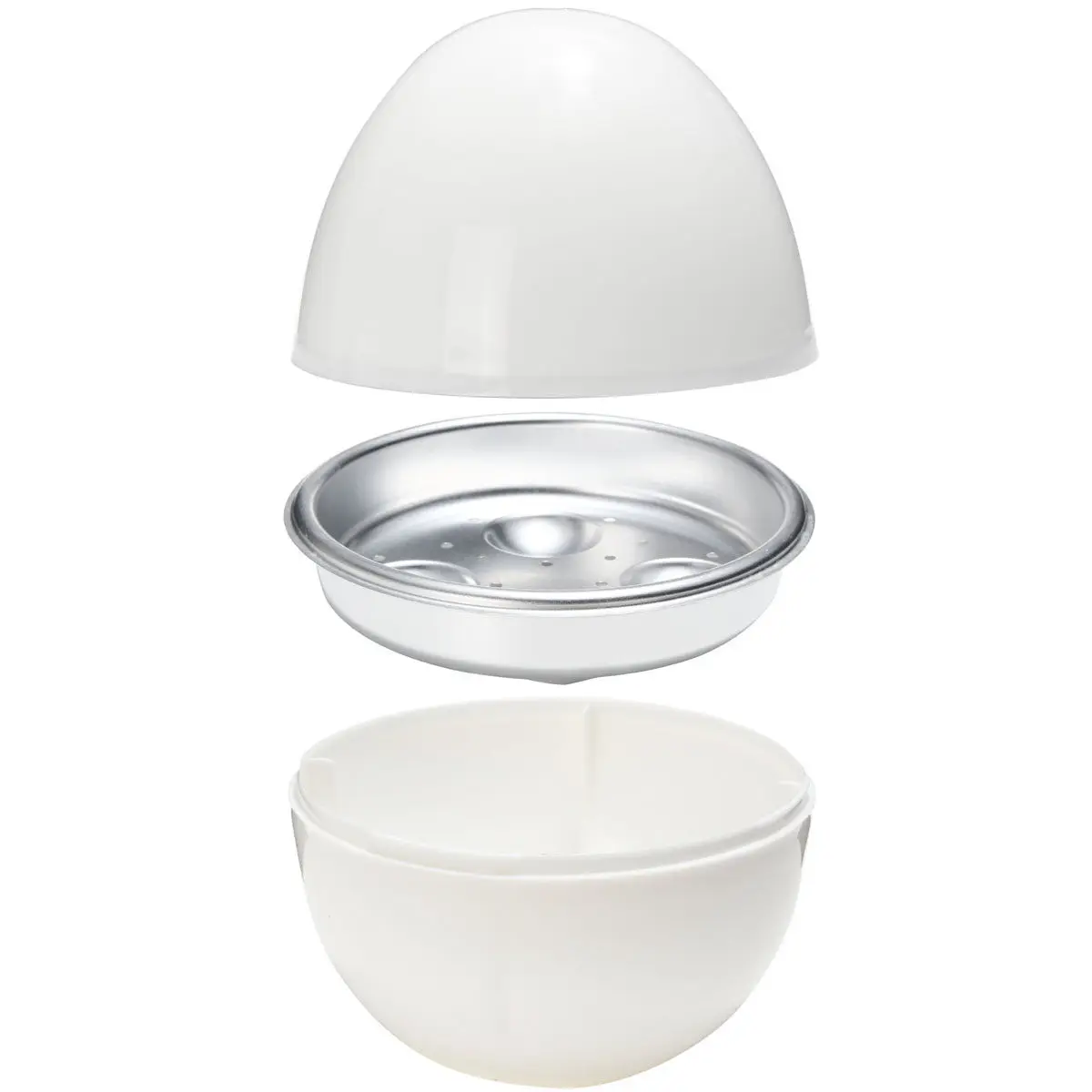 4 Eggs Steamer Round Shape Microwave Egg Poacher Egg Cooker Boiler Tray Safe Automatic Temperature Control Easy Clean
