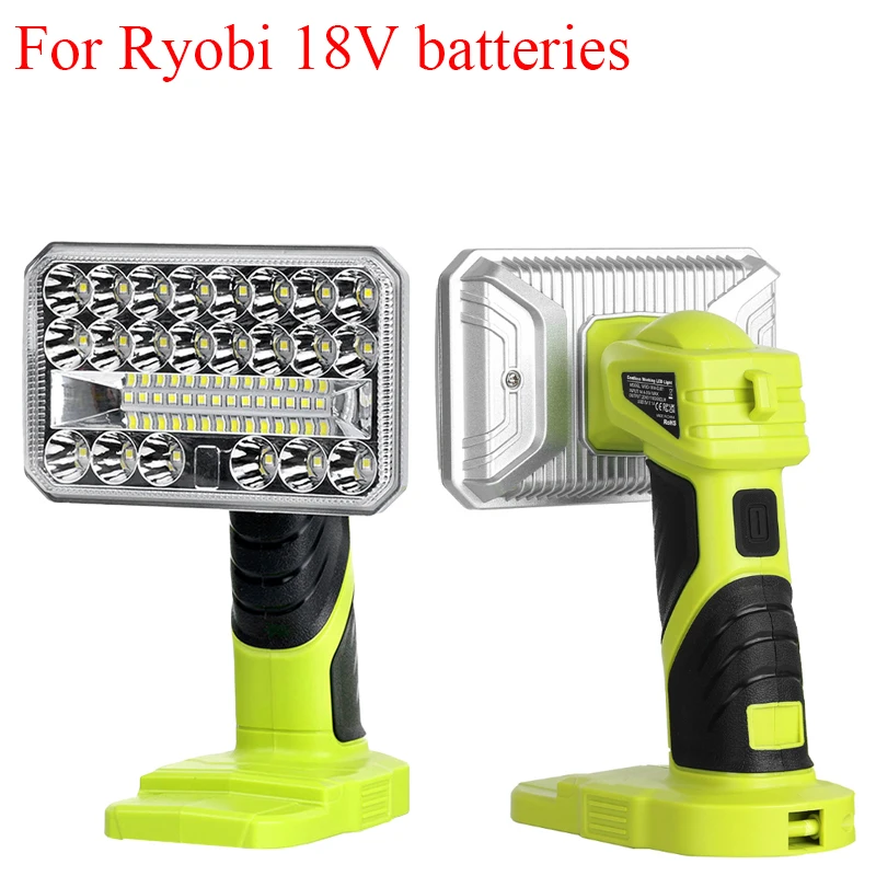 

Portable LED Work Light Outdoor Camping Light for Makita/DeWalt/Milwaukee/Bosch/Black & Decker/Ryobi/Craftsman 18-20V Batteries