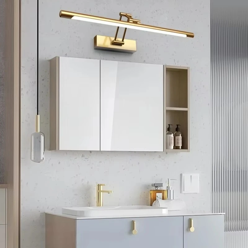 Foldable LED Bathroom Wall Lamp Gold Telescopic Arm Mirror Front Sconce Bedroom Vanity Cabinet Mount Picture Wall Lights Fixture