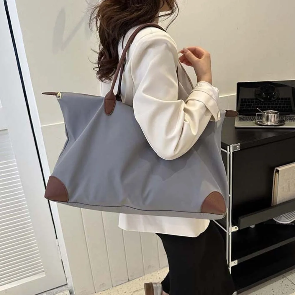 Ins Einfarbig Oxford Tote Tasche Wasserdichte Große Kapazität Nylon Schulter Tasche Mama Tasche Koreanischen Stil Einfache Unterarm Tasche Shoppin