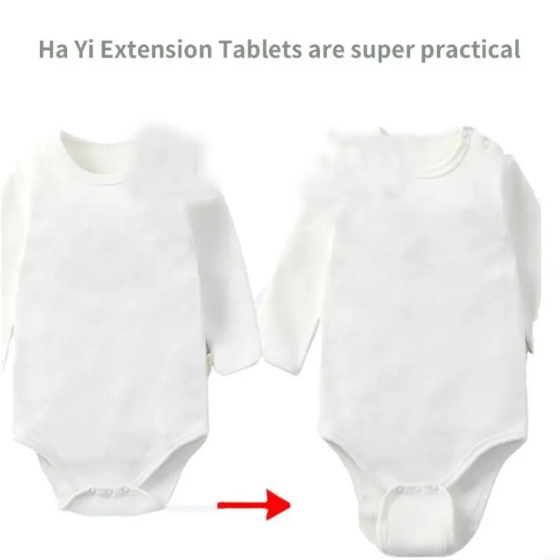 581F – ensemble 4 ajusteurs vêtements pour bébés, en plastique, extension à pression à l'entrejambe, tampon en coton