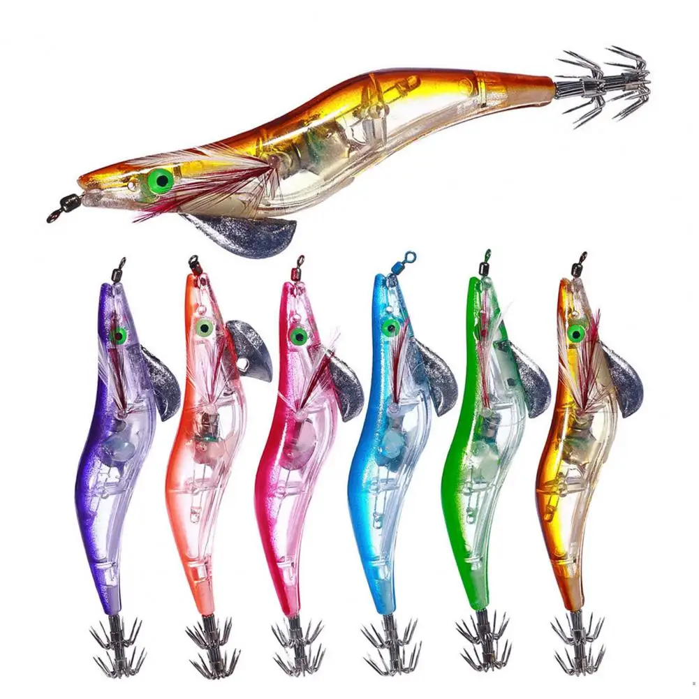 

12.8cm/21g Simulation Shrimp Lure Luminous 3D Eyes Sharp Hook Multi Hooks Night Fishing Stainless Shrimp Bait Fishing Tool Pesca