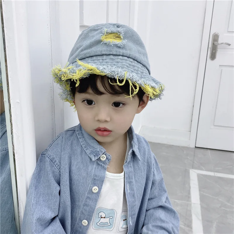 Spring and Summer Children's Fisherman Hat Boys and Girls Hand-painted Graffiti Goose Sun Hat Letter Printing Beach Sun Hat