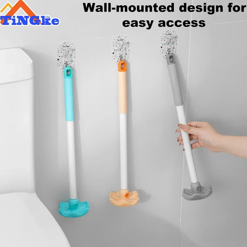 Quick-drying Wall Mounted Octopus Toilet Cleaning Brush Silicone Bathroom  360 Degree Cleaning Toilet Accessories