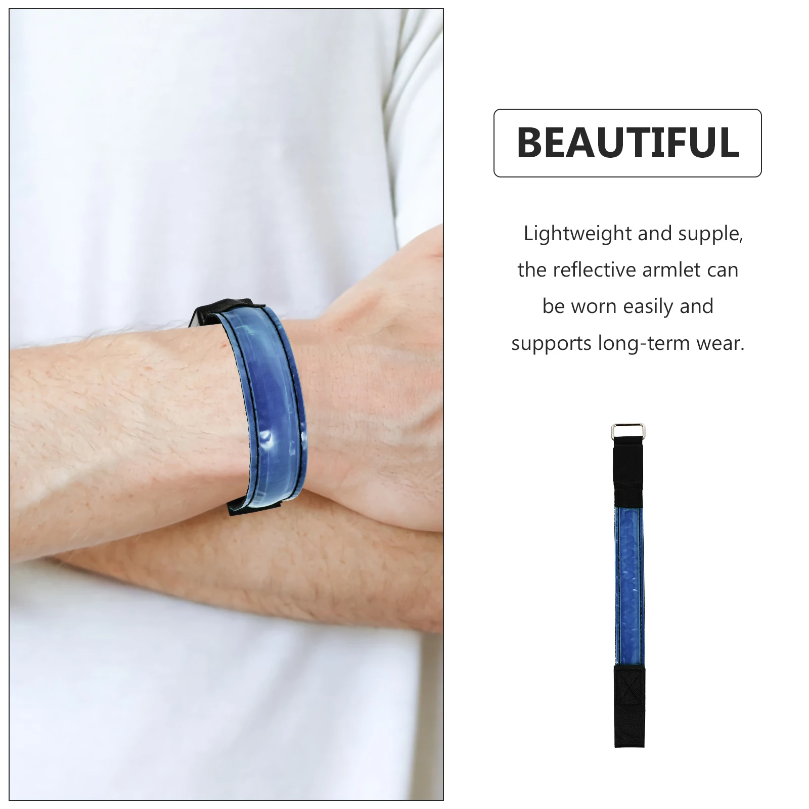 

2 Pcs Night Running Bracelet LED Arm Band Outdoor Armband Chargeable Light up Nylon Reflective Gear High Visibility Glowing