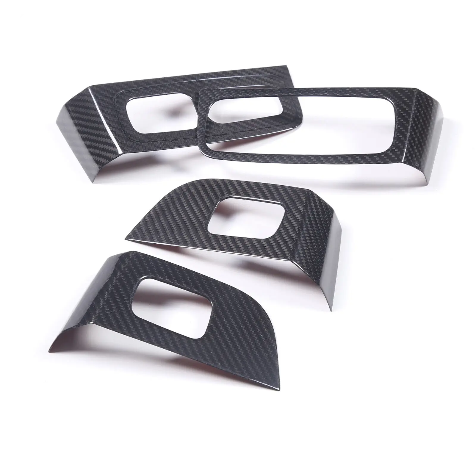 Real Dry Carbon Fiber Car Window Lift Switch Panel Cover Trim Car Styling Accessories For Porsche Taycan 2019 -2022