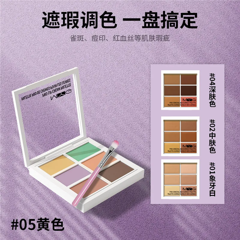 6 ColorConcealer Palette  Bronzer Contouring Makeup Long Lasting 3d Face Concealer Cream