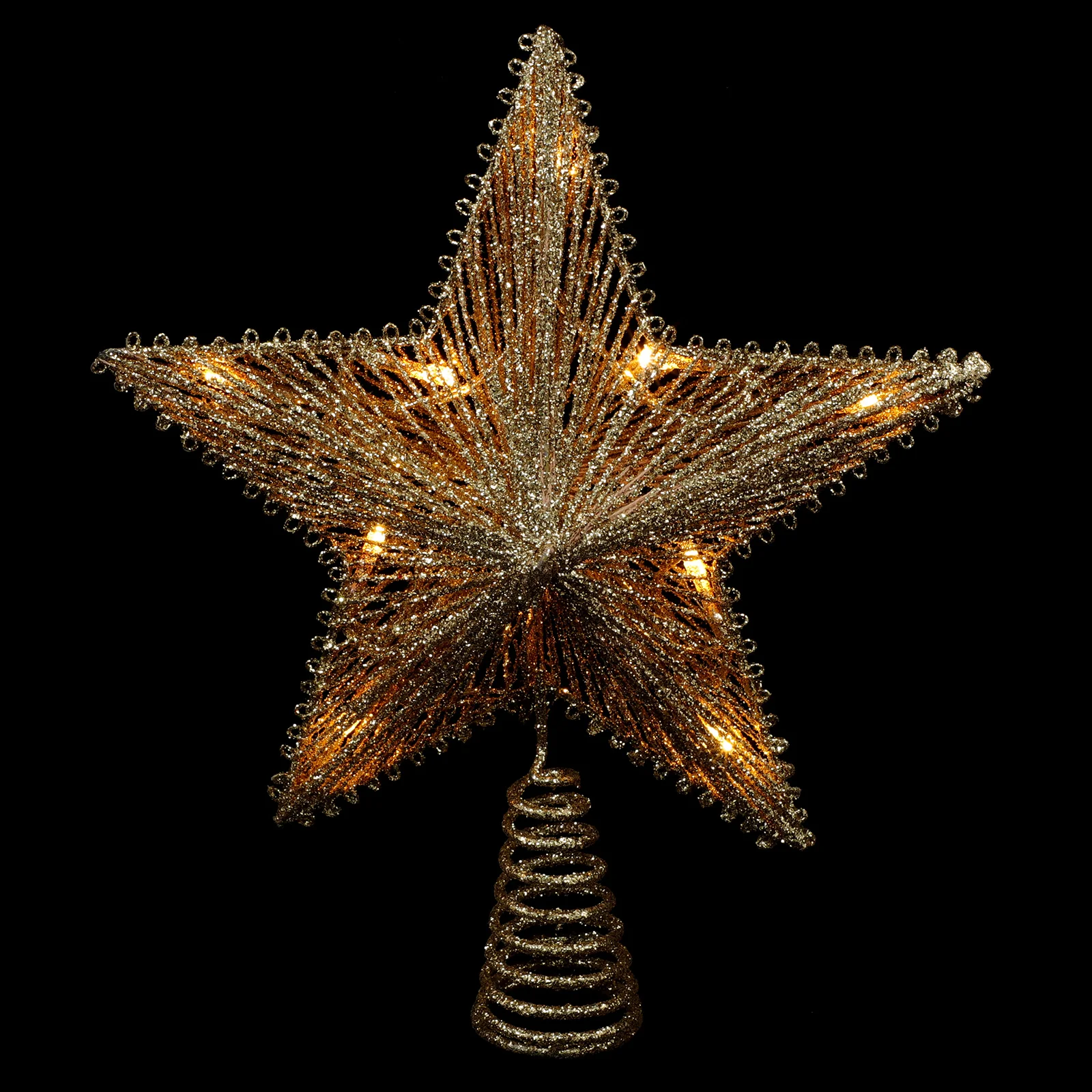 

Glowing Tree Top Star Xmas Decorations Light Shine Topper Iron Christmas Supply Ornament Treetop Prop Adornment Luminous