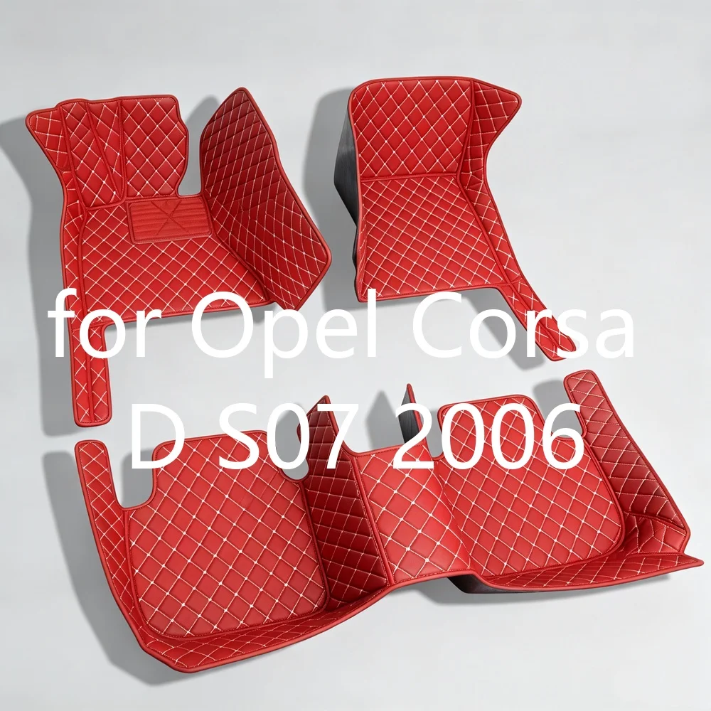 Maßgeschneiderte Auto-Fußmatten aus Leder für Opel Corsa D S07 2006–2014, 5-Sitzer, wasserdicht, rutschfest, verschleißfest, leicht zu reinigen, Auto-Fußmatten, Auto-Innenraum-Schutzteppich-Zubehör