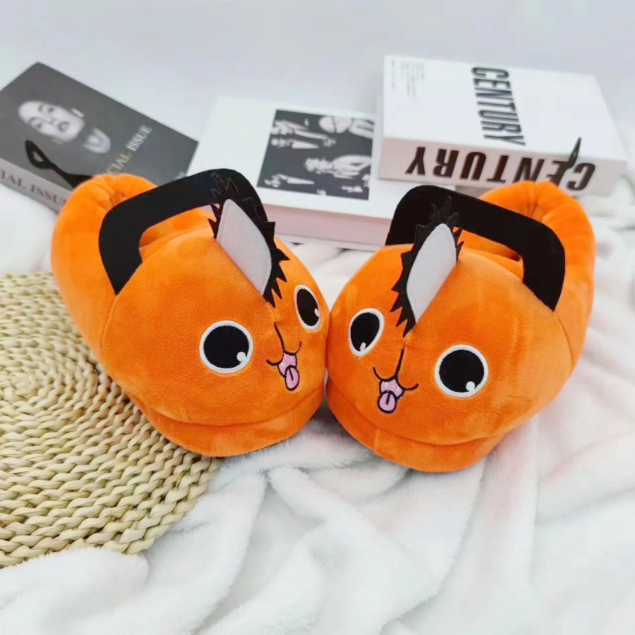 Motosega Uomo Peluche Scarpe di cotone Uomo Donna Nuovo Anime Pochita Pantofole Adulto Inverno Caldo Casa Babouche Regalo di Natale Vendite calde