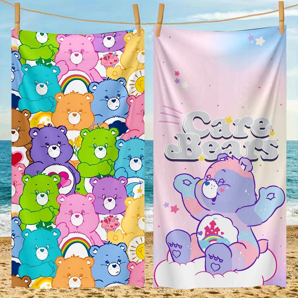 Cartoon cute C-Care B-Bears Beach Towel Microfiber Sand Free Quick Dry Soft Sandproof Pool Towels Gift for Travel Shower