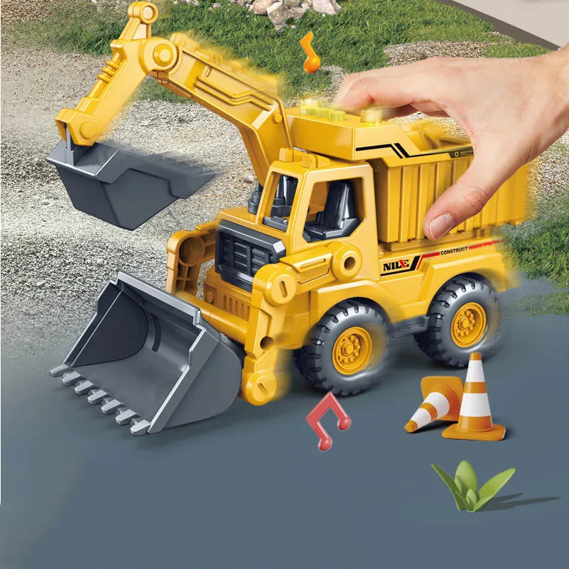 Bambini Elettrico Con Luci Storia Inerzia Auto Giocattolo Simulazione Città Ingegneria Auto Escavatore Tirare Indietro Auto Giocattolo Modello Ragazzo Regalo