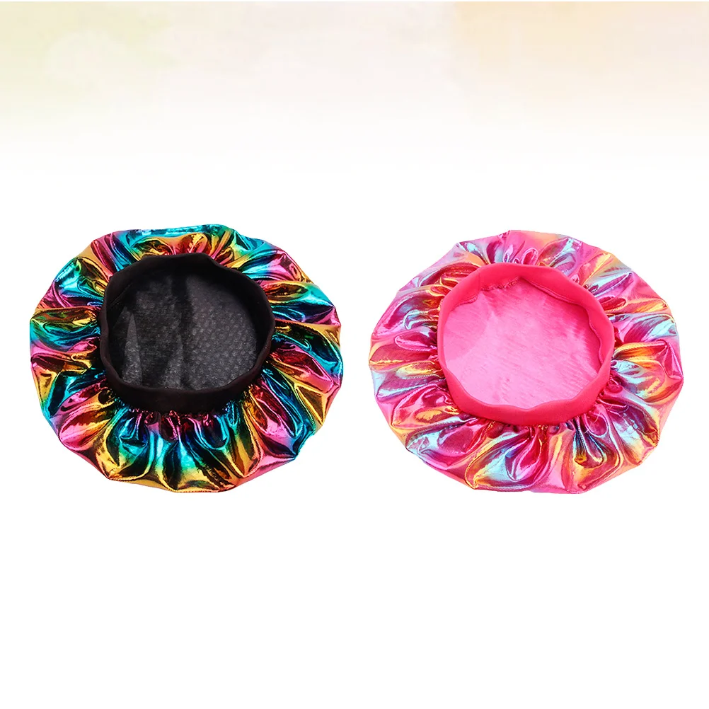 

2Pcs High Elasticity Sleeping Hat for Woman Night Perm Chemotheraphy Cap Wide Design Comfortable Hair Protection