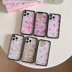 Capa de telefone para meninas Wildflower 3D, salto alto, capa fofa dos desenhos animados para iPhone 16, 15, 14, 13, 12 Pro Max, Plus, 16Pro, 15Pro, WF, coelho