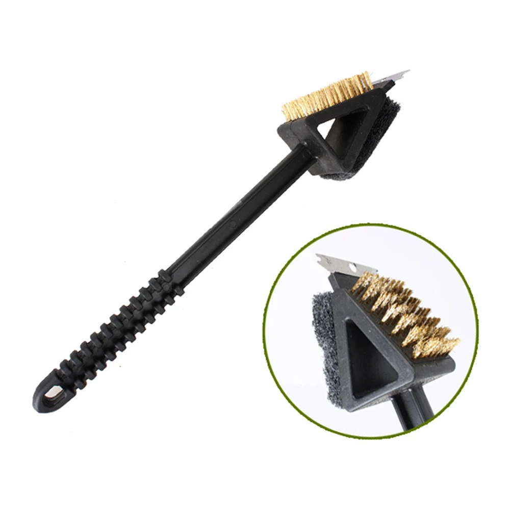 

3 in BBQ Cleaning Brush Wire Scrub Grill Tools with Scraper for Bbq Brush Picnic Copper Steel Barbecue Accessories
