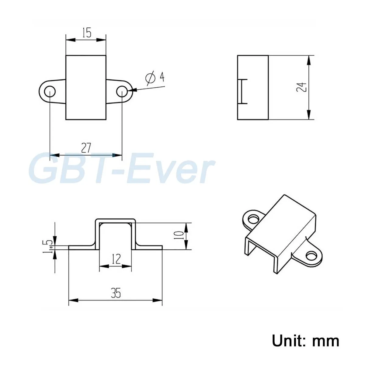 5Pcs Mounting Bracket N20 Micro Gear Motor Base Blue Fixed Seat Frame Holder 12mm Motor Installation Blue Standoff Fastener