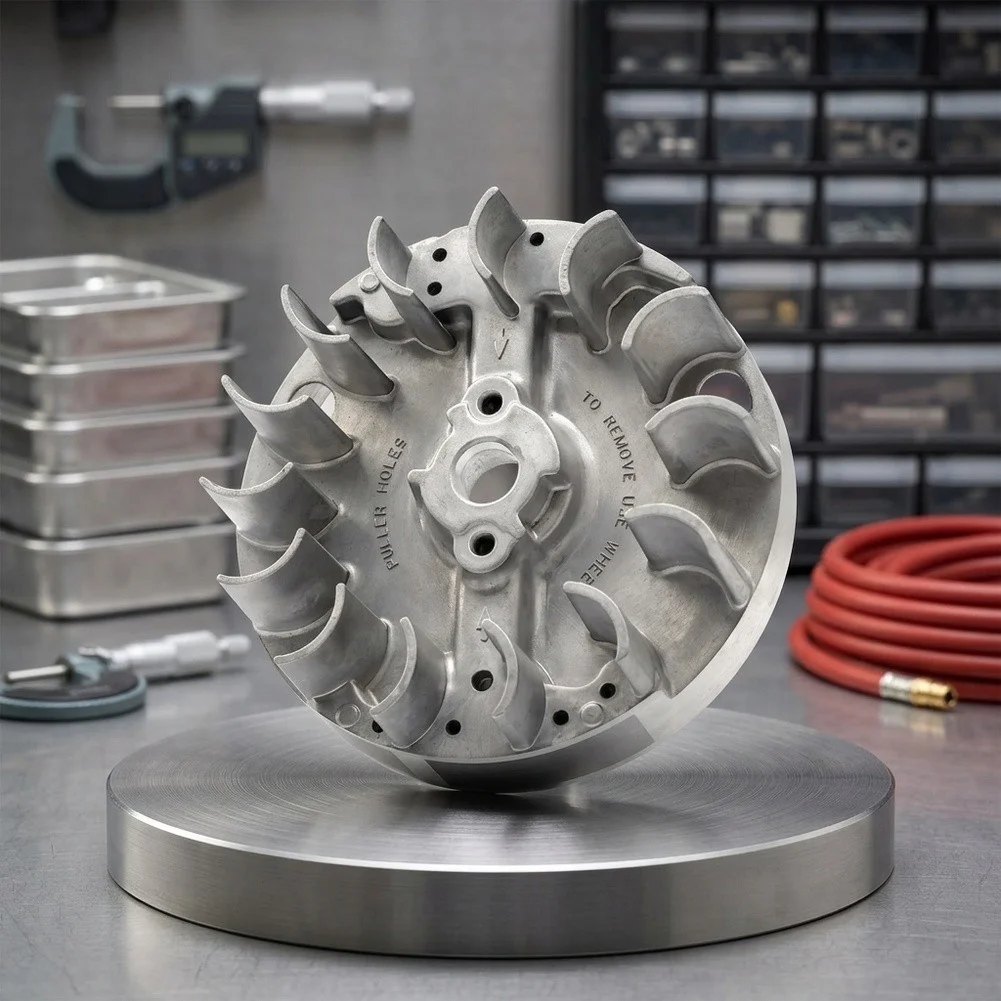 590544 For lawnmower Engine Flywheel Replacement for 08P502/0029-H1 Machining Steel Material Size 15 15 10 cm Silver