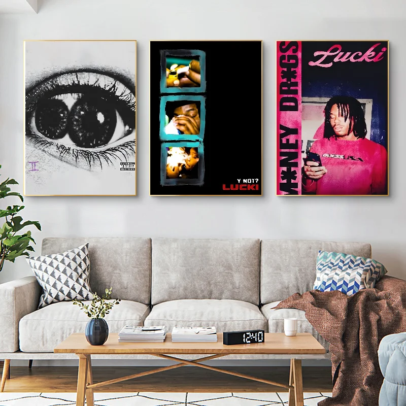 Lucki Rapper Poster Self-adhesive Art Waterproof Paper Sticker Coffee House Bar Room Wall Decor