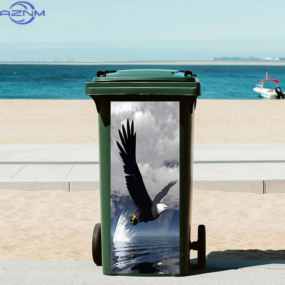 1pc of a 3D Seagull-Themed Sticker for Trash Cans, Made of Self-Adhesive Waterproof PVC, Suitable for Decorating Bins with Dim
