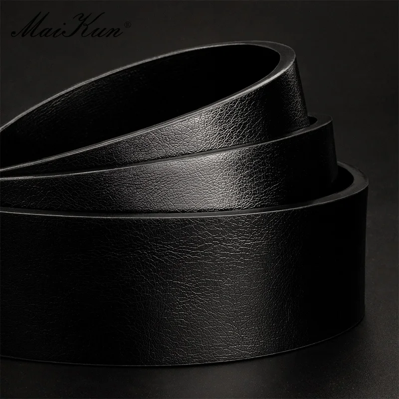 Maikun Men\'s Vintage Casual Belt Black Pin Buckle Student Versatile Leather Wide Belt