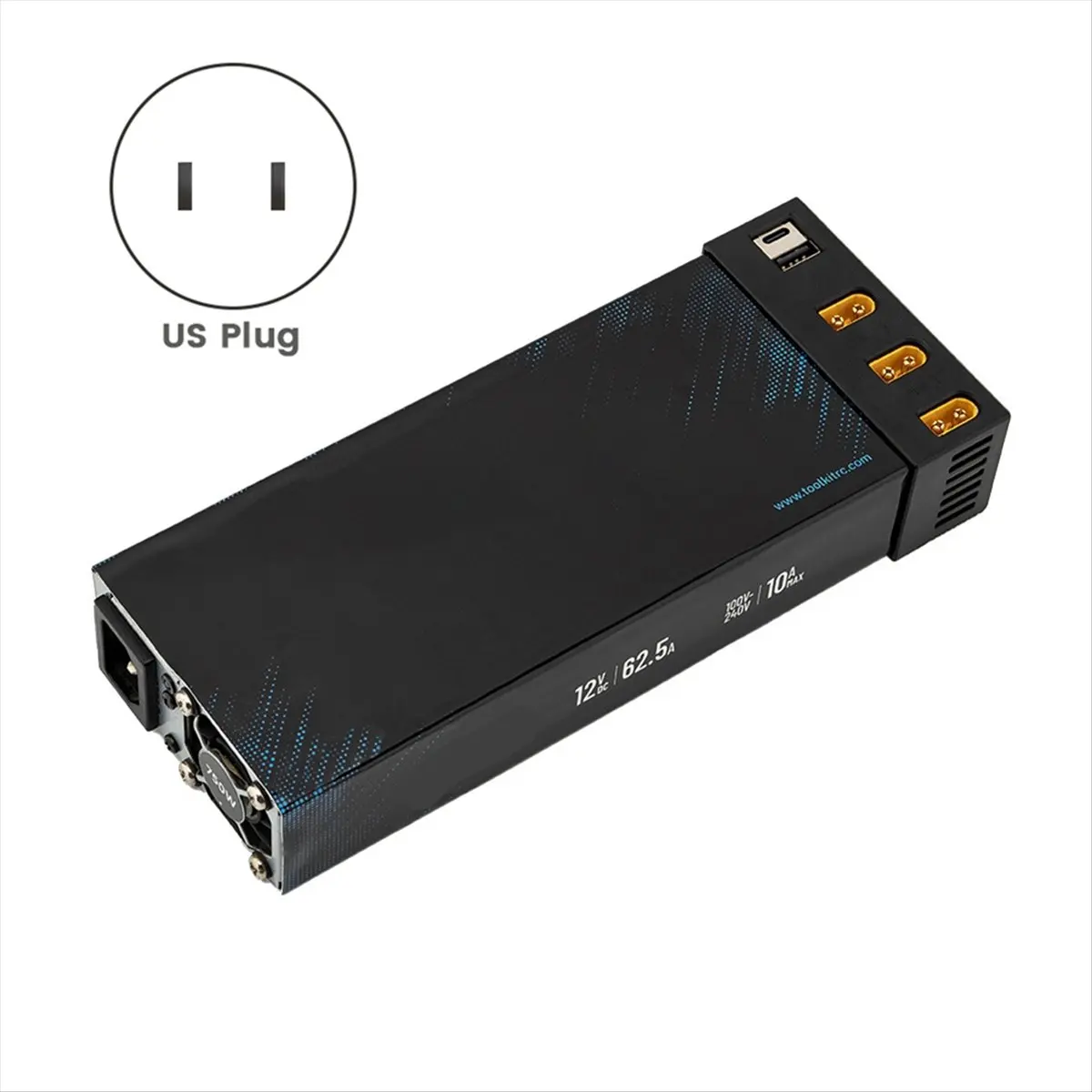 (ABGQ) ADP750 750W XT90 XT60 Output 12V 30A AC Input 100V-240V Power Supply Adapter for ToolkitRC Battery Charger US Plug